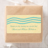 Elegante Perlen Wedding Labels, Aqua (Insitu)