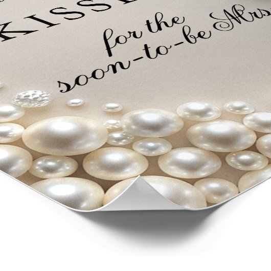 Elegante Perlen Wie viele Kisses Brautparty Game Poster (Ecke)