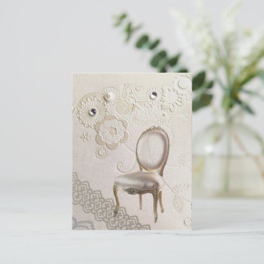 Elegante Perlenperlen-Wirbel runden Blumenparis ab Postkarte (Stehend Vorderseite)