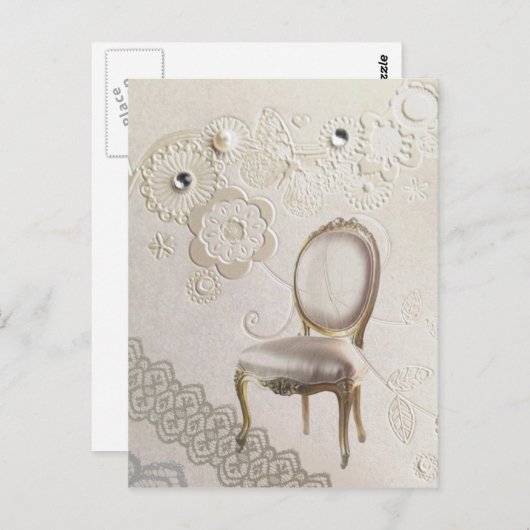 Elegante Perlenperlen-Wirbel runden Blumenparis ab Postkarte (Vorne/Hinten)