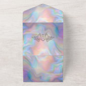 Elegante Perlmutt - farbenfrohe Hochzeit All In One Einladung (Außenbereich)