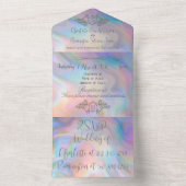 Elegante Perlmutt - farbenfrohe Hochzeit All In One Einladung (Innen)