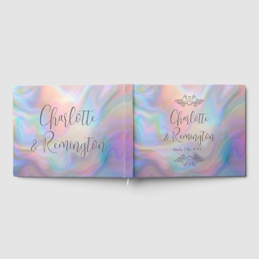 Elegante Perlmutt - farbenfrohe Hochzeit Gästebuch (Voll)