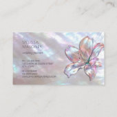 Elegante Perlmutt-Lilie Visitenkarte (Rückseite)