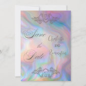 Elegante Perlmuttfarben Save the Date Einladung (Vorderseite)