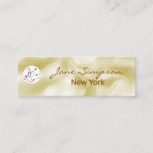 Elegante perlmuttschimmernde Goldtextur Mini Visitenkarte