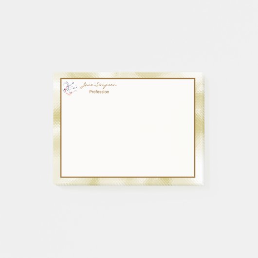 Elegante perlmuttschimmernde Goldtextur Post-it Klebezettel (Vorderseite)