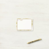 Elegante perlmuttschimmernde Goldtextur Post-it Klebezettel (Auf Schreibtisch)