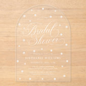 Elegante Perls Brautparty Arch Acryleinladungen (Vorderseite)