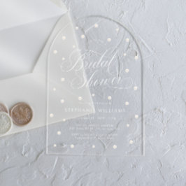 Elegante Perls Brautparty Arch Acryleinladungen