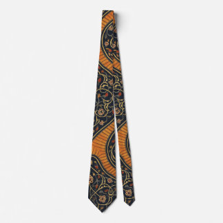 Elegante persische Musterkrawatte – Gold & Schwarz Krawatte