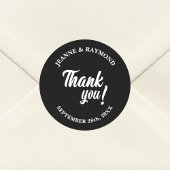 Elegante Personalisiert Black Danke Gastgeschenk H Runder Aufkleber