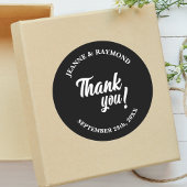 Elegante Personalisiert Black Danke Gastgeschenk H Runder Aufkleber