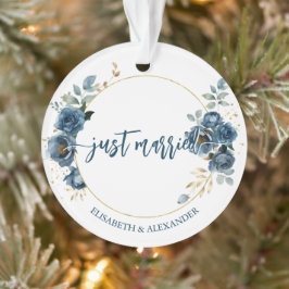 Elegante Personalisiert Blue Rose Weihnachten Ornament
