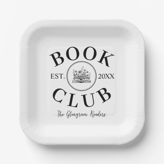 Elegante Personalisiert Book Club Mitglieder Veran Pappteller (Vorderseite)