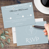 Elegante Personalisiert-graue Weiße Hochzeit RSVP Karte