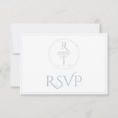 Elegante Personalisiert-graue Weiße Hochzeit RSVP Karte (Vorderseite)