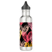 ELEGANTE PERSONALISIERT HEARTS PATTERN EDELSTAHLFLASCHE (Links)