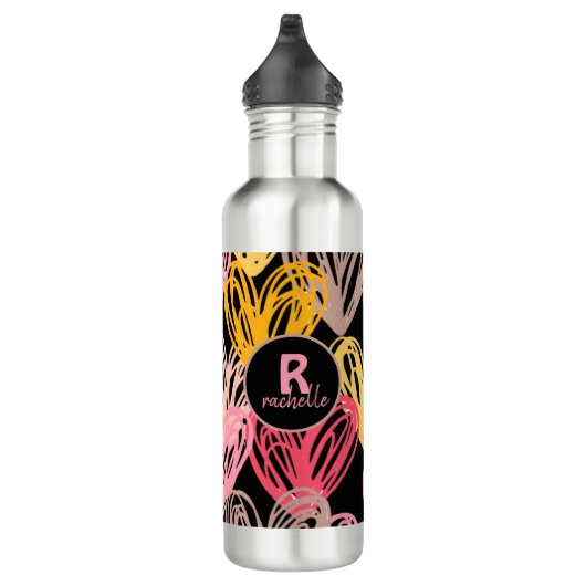 ELEGANTE PERSONALISIERT HEARTS PATTERN EDELSTAHLFLASCHE (Rechts)