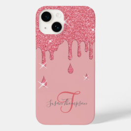 Elegante Personalisiert-rosa-Effekt-Glitzern Case-Mate iPhone 14 Hülle