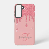 Elegante Personalisiert-rosa-Effekt-Glitzern Samsung Galaxy Hülle (Rückseite)