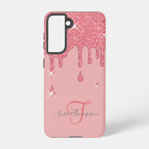 Elegante Personalisiert-rosa-Effekt-Glitzern Samsung Galaxy Hülle