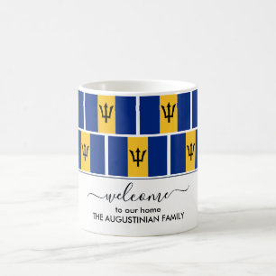 Elegante Personalisiert Welcome BARBADOS FLAG Kaffeetasse