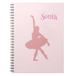 Elegante Personalisierte Ballerina Schule Notizblock