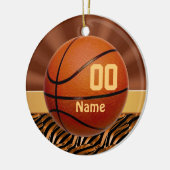 Elegante personalisierte Basketball-Verzierungen Keramik Ornament (Links)