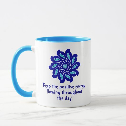 Elegante, Personalisierte Blume aus blauem Bauch Tasse (Links)