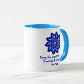 Elegante, Personalisierte Blume aus blauem Bauch Tasse (VorderseiteRechts)