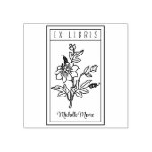 Elegante Personalisierte Blume Ex Libris Gummistempel (Prägung)