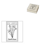 Elegante Personalisierte Blume Ex Libris Gummistempel (Stempel)