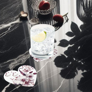 Elegante personalisierte Blumen-Hochzeitsuntersetz Untersetzer