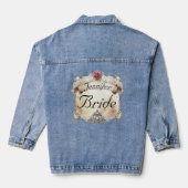 Elegante Personalisierte Blumenbride mit Denim Jac Jeansjacke (Rückseite)