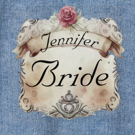 Elegante Personalisierte Blumenbride mit Denim Jac Jeansjacke
