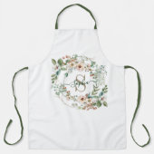 Elegante personalisierte Blumenmonogramm Namenssch Schürze (Vorderseite)