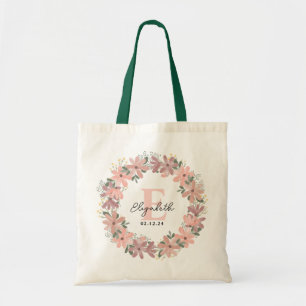 Elegante Personalisierte Blütenbraun Tragetasche