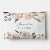 Elegante Personalisierte Blütenbraun Zubehörtasche (Rückseite)