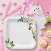 Elegante Personalisierte Blütenhochzeit Pappteller (Party)