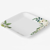 Elegante Personalisierte Blütenhochzeit Pappteller (Gewinkelt)