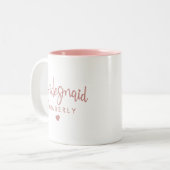 Elegante Personalisierte Bridesmaid Hochzeitscoffe Zweifarbige Tasse (Vorderseite Links)