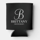 Elegante Personalisierte Bridesmaid in Schwarz und Dosenkühler (Vorderseite)