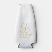 Elegante Personalisierte Bridesmaid in Weiß und Go Flaschenkühler (Vorderseite)