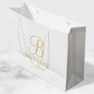 Elegante Personalisierte Bridesmaid in Weiß und Go Große Geschenktüte