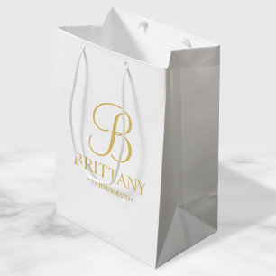 Elegante Personalisierte Bridesmaid in Weiß und Go Mittlere Geschenktüte