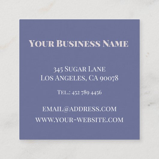 Elegante Personalisierte Colorblock Business Card Quadratische Visitenkarte (Rückseite)
