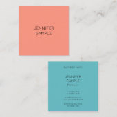 Elegante Personalisierte Farbvorlage Quadratische Visitenkarte (Vorne/Hinten)