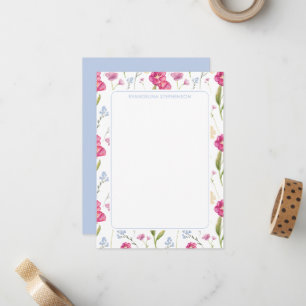 Elegante personalisierte florale Aquarell-Wildblum Mitteilungskarte