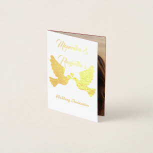 Elegante Personalisierte Foto Hochzeitskarte Folienkarte